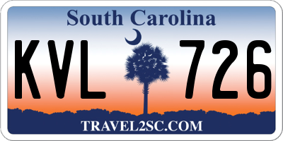 SC license plate KVL726