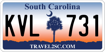 SC license plate KVL731