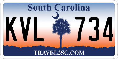 SC license plate KVL734