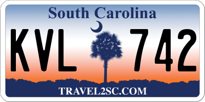 SC license plate KVL742
