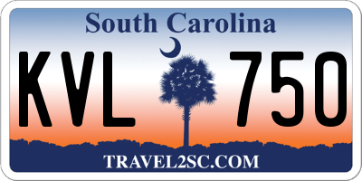 SC license plate KVL750