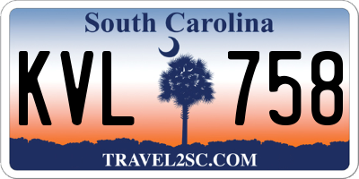 SC license plate KVL758