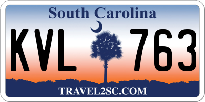 SC license plate KVL763