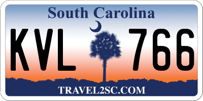SC license plate KVL766