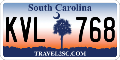 SC license plate KVL768