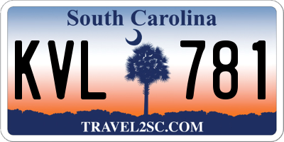 SC license plate KVL781