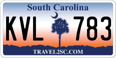 SC license plate KVL783