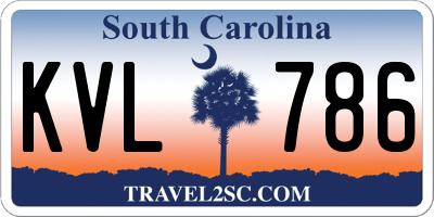 SC license plate KVL786