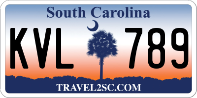 SC license plate KVL789
