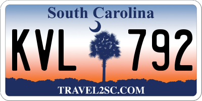 SC license plate KVL792