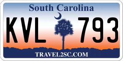 SC license plate KVL793