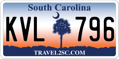 SC license plate KVL796
