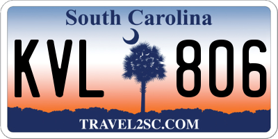 SC license plate KVL806