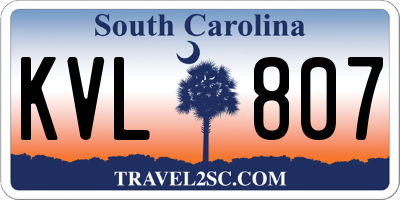 SC license plate KVL807