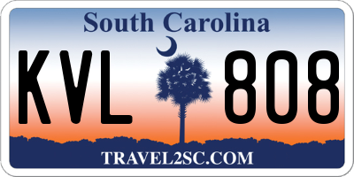 SC license plate KVL808