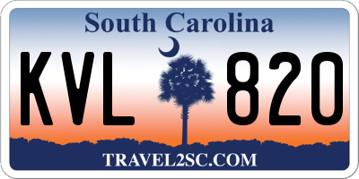 SC license plate KVL820