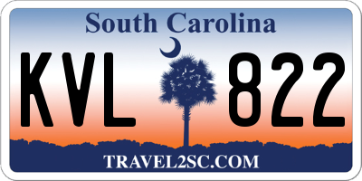SC license plate KVL822