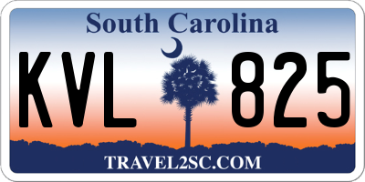 SC license plate KVL825