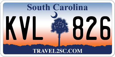 SC license plate KVL826