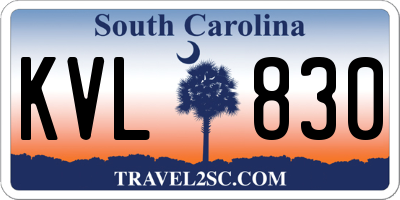 SC license plate KVL830