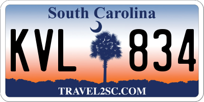 SC license plate KVL834