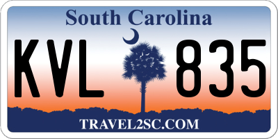 SC license plate KVL835
