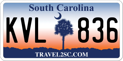 SC license plate KVL836