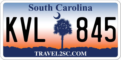 SC license plate KVL845