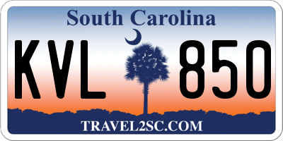 SC license plate KVL850