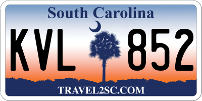 SC license plate KVL852