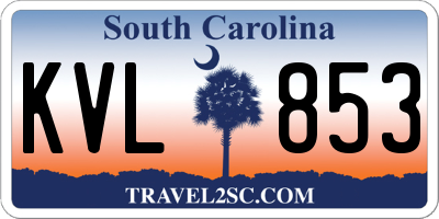 SC license plate KVL853
