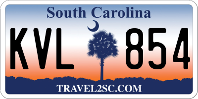 SC license plate KVL854