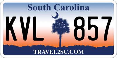 SC license plate KVL857