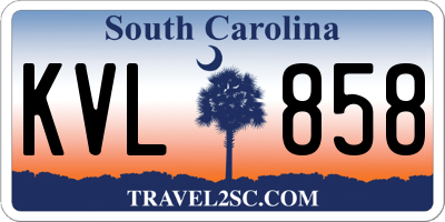SC license plate KVL858