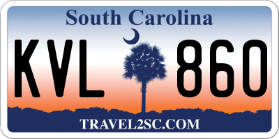 SC license plate KVL860
