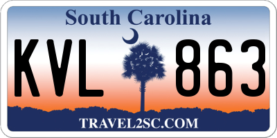 SC license plate KVL863