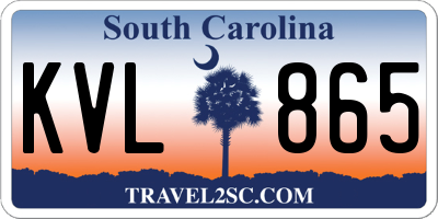 SC license plate KVL865