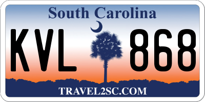 SC license plate KVL868