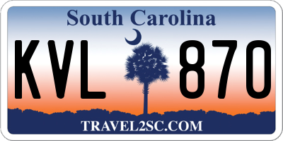 SC license plate KVL870