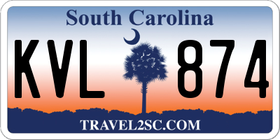 SC license plate KVL874
