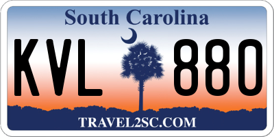 SC license plate KVL880