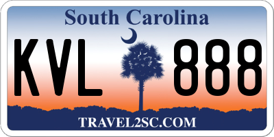 SC license plate KVL888
