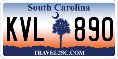 SC license plate KVL890