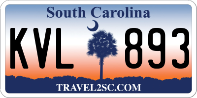 SC license plate KVL893