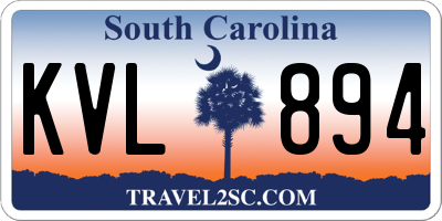 SC license plate KVL894