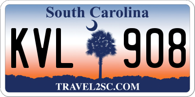 SC license plate KVL908