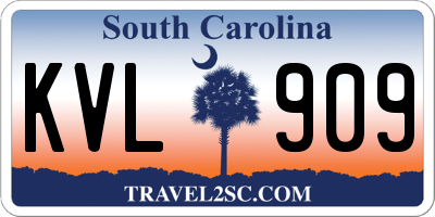 SC license plate KVL909