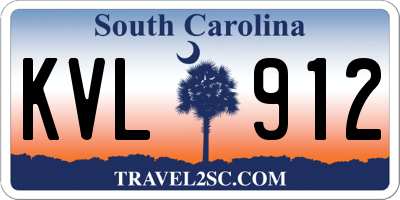 SC license plate KVL912