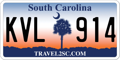 SC license plate KVL914