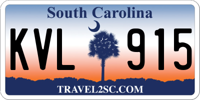 SC license plate KVL915